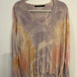 Lauren Vidal Purple and Orange Tie-Dye Sweatshirt